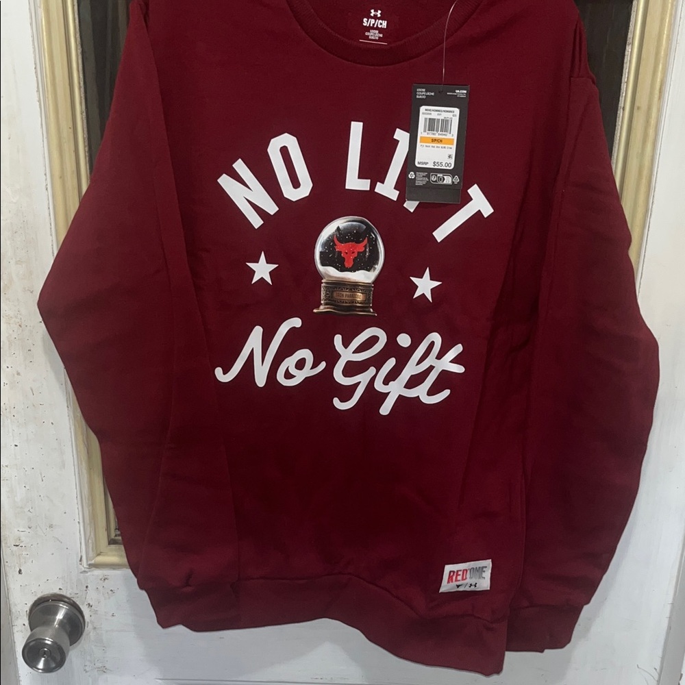 NWT Under armor project rock Red Graphic Men's Sweater